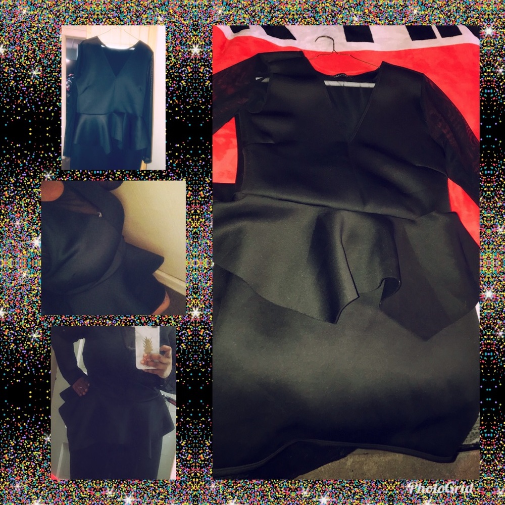 NWOT!!! Plus Size Peplum Dress with Sheer Sleeves.